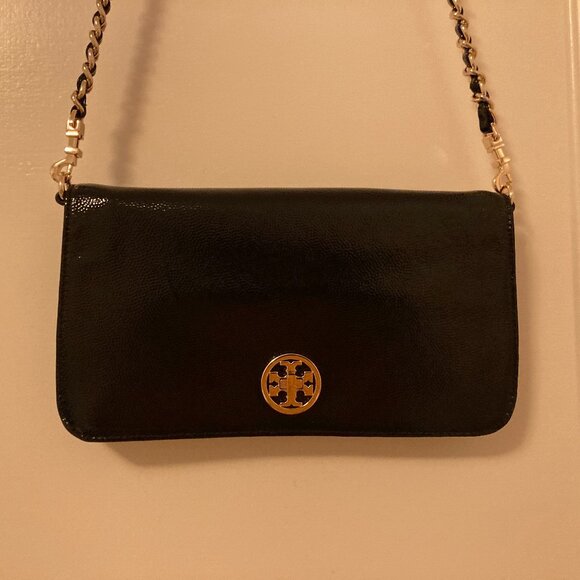 Tory Burch patent leather gold chain clutch or shoulder bag - Picture 5 of 16